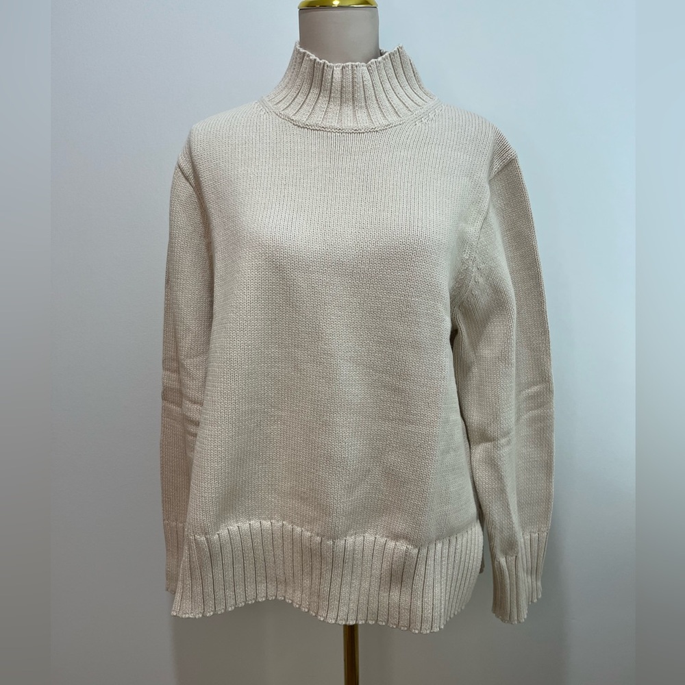 J.Crew Cotton turtleneck sweater in pale bone - Picture 4 of 10
